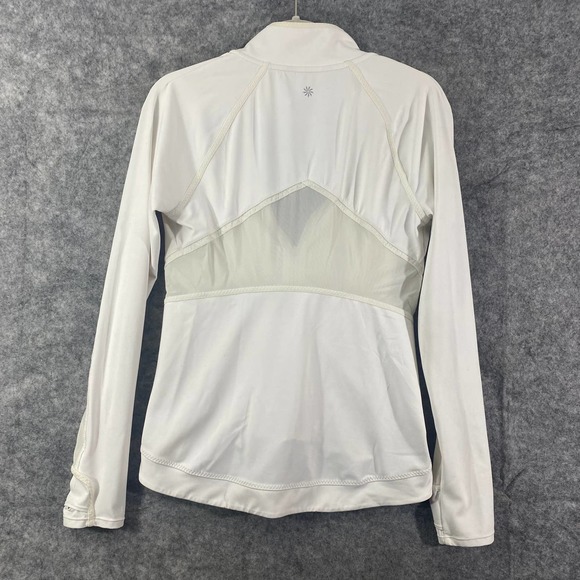 Athleta Jacket Small White Powervita Elation Full Zip Long Sleeve Workout Mock - Picture 3 of 12